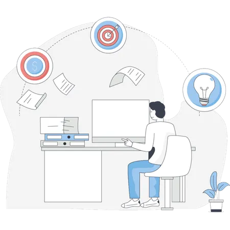 Boy  facing workplace tension  Illustration