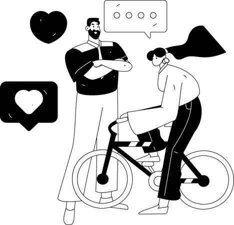 Boy falls in love with athlete  Illustration