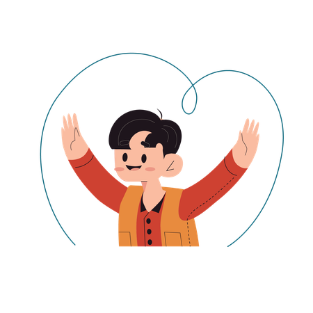 Boy feeling happy  Illustration