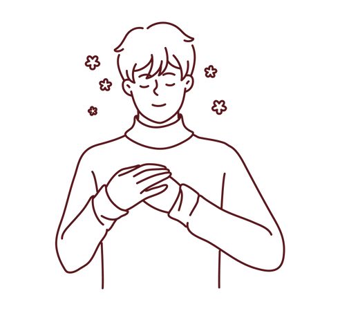 Boy feeling peaceful  Illustration