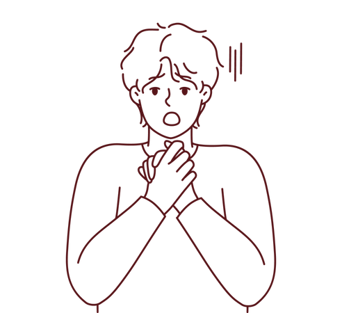 Boy feeling worried  Illustration