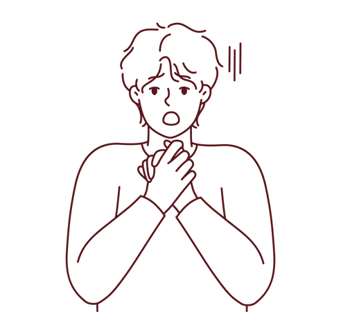 Boy feeling worried  Illustration