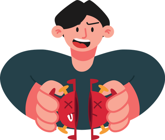 Boy fights virus  Illustration