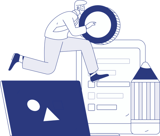 Boy filling customer response form  Illustration