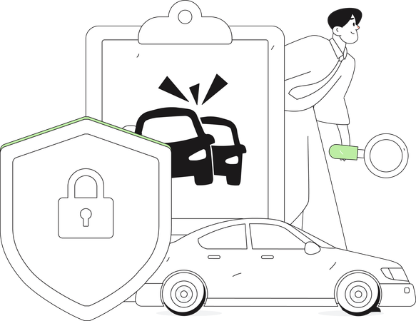 Boy filling policy premium  Illustration