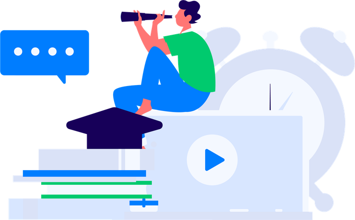 Boy finding education opportunities  Illustration