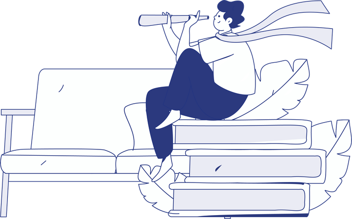 Boy finding education opportunity  Illustration