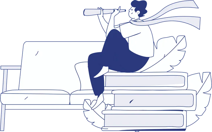 Boy finding education opportunity  Illustration