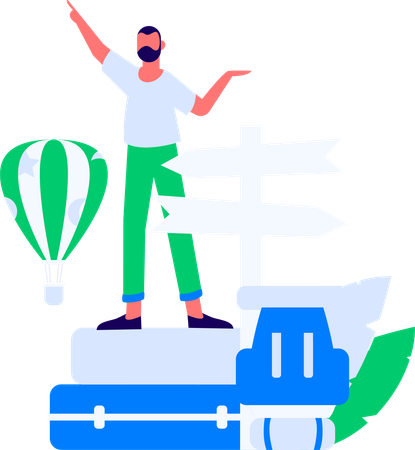 Boy finding location  Illustration