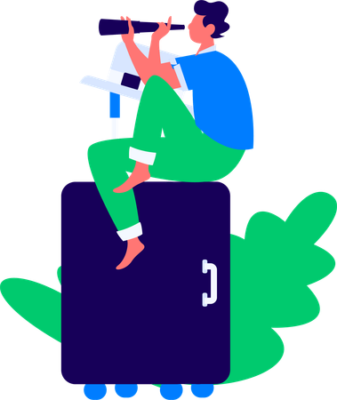 Boy finding location  Illustration