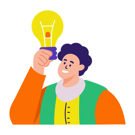 Boy finding solution  Illustration