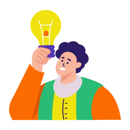 Boy finding solution  Illustration