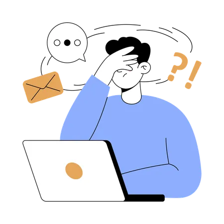 Boy finding solution to problem  Illustration