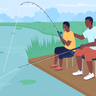 fishing with dad illustration svg