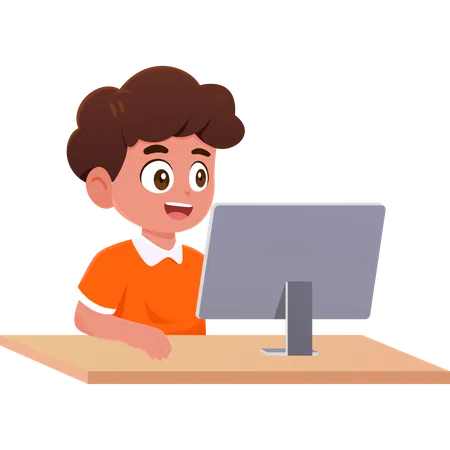 Boy Focused Learner  Illustration