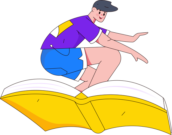 Boy gaining knowledge  Illustration