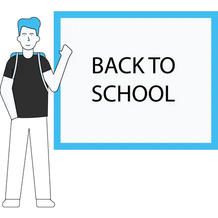 Boy getting back to school  Illustration