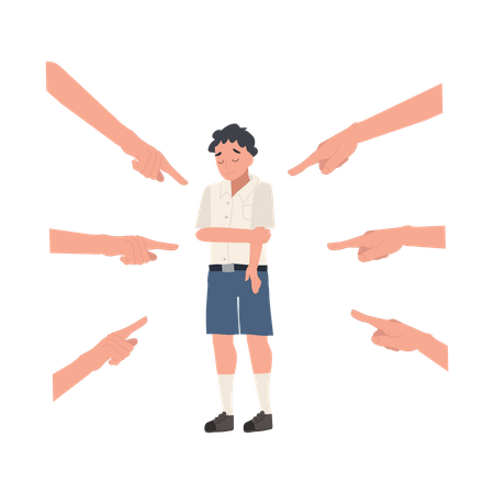 Boy getting bullied by people  Illustration