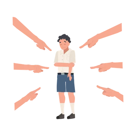 Boy getting bullied by people  Illustration