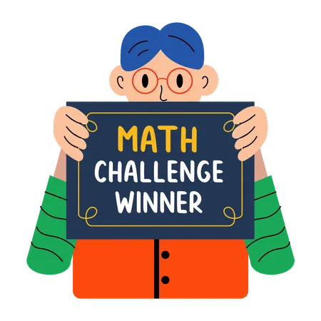 Boy getting math certificate  Illustration