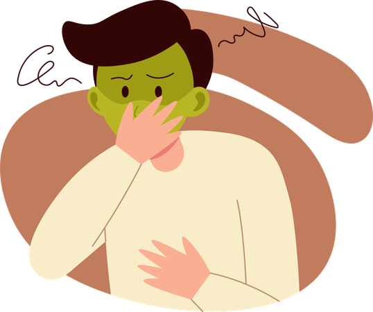 Boy getting Nausea  Illustration