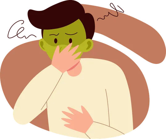 Boy getting Nausea  Illustration