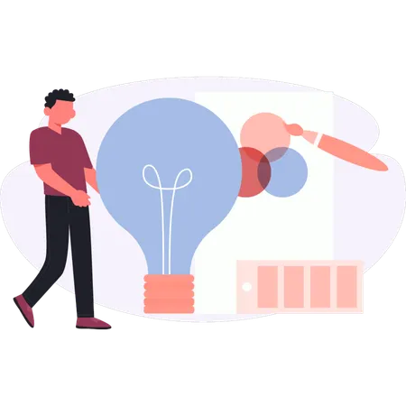 Boy getting smart ideas  Illustration