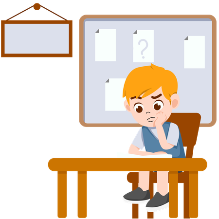 Boy giving exam  Illustration