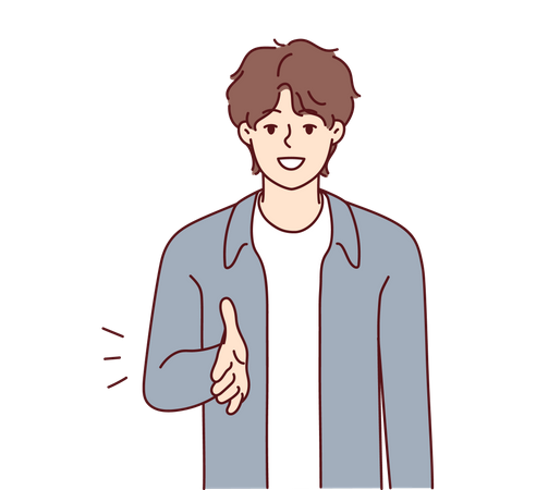Boy giving handshake  イラスト