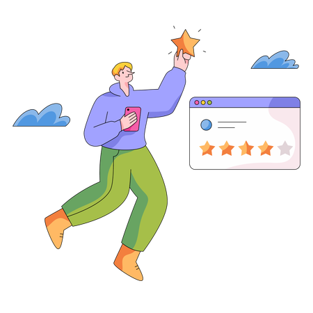 Boy giving Happy Rate  Illustration