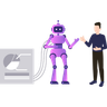giving instructions to robot illustration
