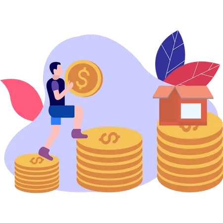 The Boy Is Giving Money In Donation Illustration
