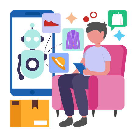 Boy giving Personalized Recommendations  Illustration