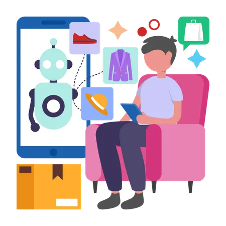 Boy giving Personalized Recommendations  Illustration