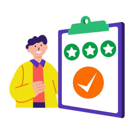 Boy giving positive feedback  Illustration