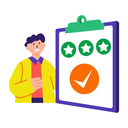 Boy giving positive feedback  Illustration