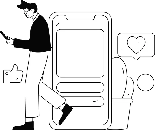 Boy giving Product Review  Illustration