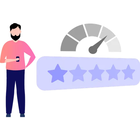 Boy giving rating Illustration