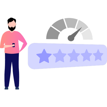 Boy giving rating  Illustration