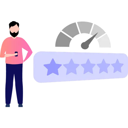 Boy giving rating  Illustration