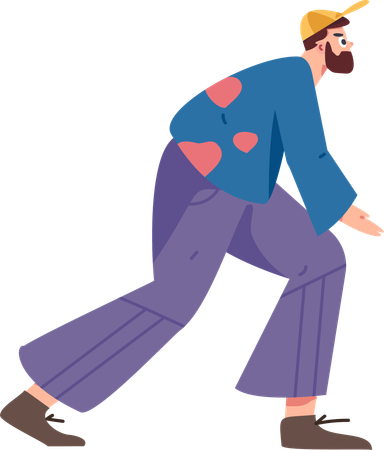 Boy giving running pose  Illustration