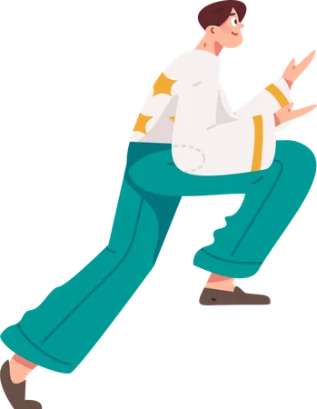 Boy giving running pose  Illustration