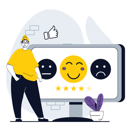 Boy giving satisfied rating  Illustration