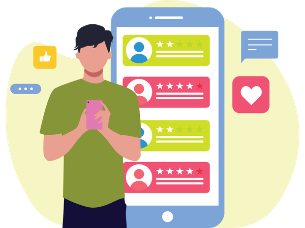 Boy giving UI Feedback  Illustration