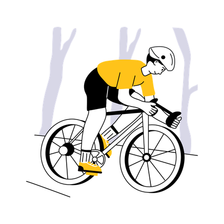 Boy going for Cycling  Illustration