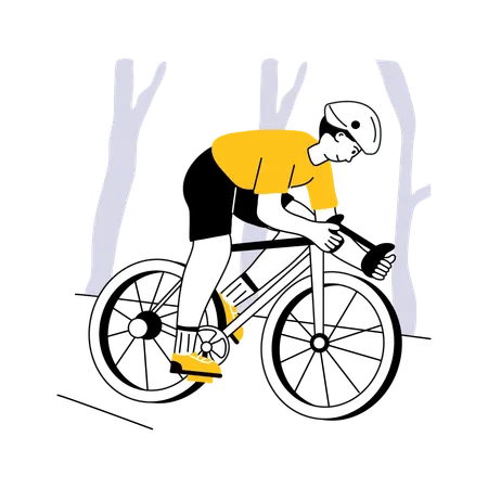 Boy going for Cycling  Illustration