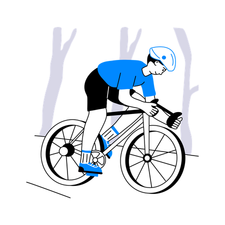 Boy going for Cycling  Illustration