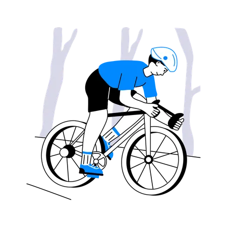 Boy going for Cycling  Illustration