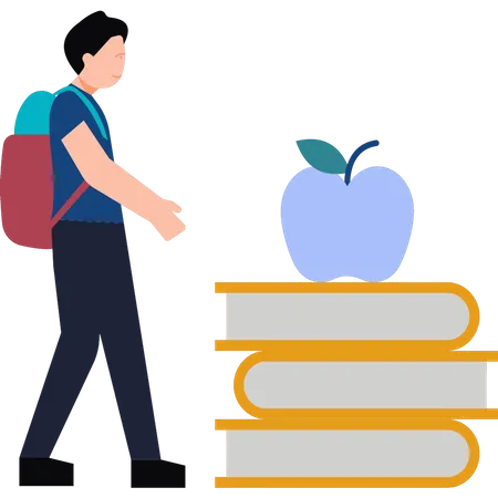 Boy going for education  Illustration