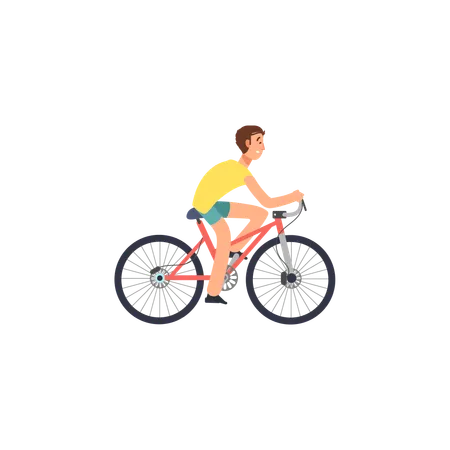 Boy going on cycle ride  Illustration